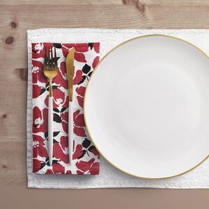 NWT Porter Anna- Red & Black Cotton Napkin 8-set, Poppy